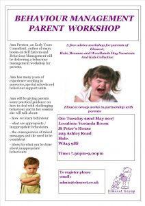 Behaviour Managment poster May 2018 - Elmscot Group