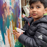 Outdoor water spray painting 1